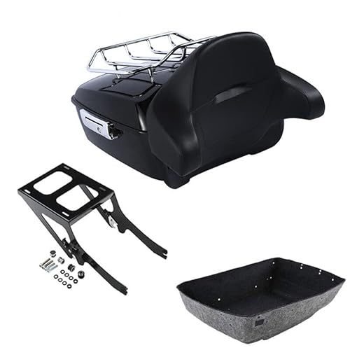 TCMT King Tour Pack Trunk Wrap-around Backrest Two-Up Mounting Rack Luggage Rack Fit For Harley Heritage Classic 2018-2025 Deluxe FLDE 2018-2020 Hydra-Glide Revival FLI 2024
