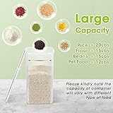 TBMax Rice Storage Container 20 Lbs, Crystal-Clear Large Food Container Rice Holder Bin with Measuring Cup for Flour, Sugar, Oatmeal, Kitchen Pantry Organization and Storage