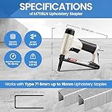 meite MT7116LN Pneumatic Upholstery Stapler 22 Gauge 71 Series 3/8" Crown 1/4" to 5/8" Length Long Nose Stapler Industrial Fine Wire Stapler