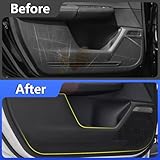 LUNQIN Car Door Anti Kick Pad for Honda CR-V CRV 2023 2024 2025 Hybrid Accessories Carbon Fiber Style Leather Sticker Door Sill Protector Cover Edge Guard Side Mat Interior Decoration Dirty Stickers