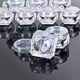 TMO 100pcs 5 Gram Clear Jars Plastic Jars Plastic Cosmetic Container Empty Cosmetic Sample Containers Transparent 5G/5ML Plastic Pot Jars for Eye Shadow,Nails,Powder,Paint