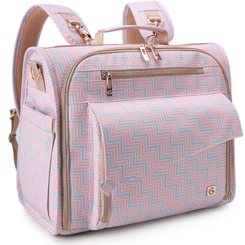 ALLCAMP OUTDOOR GEAR Diaper Bag Backpack Large,Multi-Function Multi-Pocket Support Baby Stroller, Converted Into a Tote Bag,Machine Washable(Pink)
