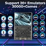 【30000 in 1】 R40S Pro Retro Handheld Game Console, Video Game Console, 3.5 inch IPS Screen, More Than 20 Emulator, 256G TF Card (Gray)