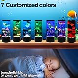 YPCOO Mini Bubble Fish Lamp,Fake Fish Tank Aquarium Lamp,Multi-Color Changing Aquarium Light with 6 Artificial Fish Night Lights-for Home Office Living Room Decor Gifts for Kids Adults (with 6 fishs)