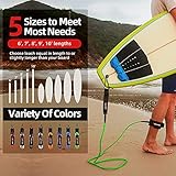 Abahub Premium Surfboard Leash, Straight Surf Board Leg Rope, Legrope Strap for Shortboard, Skimboard, Fish Surfboard Replacement Leashes 8 Foot Black 7 mm Thick