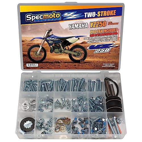 Specmoto YZ250 Two-Stroke Specific Bolt Kit. Fits: Yamaha YZ 250 Two Stroke Model Series Dirt Bike Motorcycle. Years 2002 to Current.