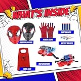 Superhero Web-Slinging Toy Set – Includes 2 Web Shooters, 2 Hero Masks, 2 Gloves, and 1 Cape – Ideal for Indoor and Outdoor Costume Role-Playing, Imaginative Play for Kids Ages 3+