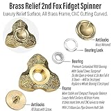 FREELOVE Metal Fidget Spinner, Brass Heavy, Long Spinning Toys, Cool Silent, Small Mini 2nd Fox Figette Spiner for Adults Men Anxiety, Quiet Bearing, Relief Brass