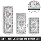 MJIAHOMDEC Cushioned Kitchen Rug Sets 3 Piece Anti Fatigue Kitchen Mats for Floor Non Slip Waterproof Kitchen Rugs and Mats Comfort Standing Mat Runner for Home Office,Sink,Laundry