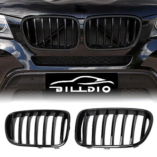 BILLDIO F25 Grille - Black Kidney Grill Compatible With 2011-2013 X3 F25，ABS Single Slat Gloss Black
