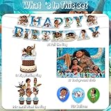 42pcs Moana Birthday Party Supplies Pack Includes，Banner，Cake Topper，Blackdrop,Balloons for Moana party supplies