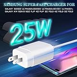 Samsung Super Fast Charger,Samsung Charger Fast Charging Block,2Pack 25W Samsung USB C Wall Charger,10FT Quick USBC Cable for Samsung Galaxy S25 Ultra/S24/S23/S22/S21/S20/A14/A54/Z Fold 6/5/Z Flip 6/5