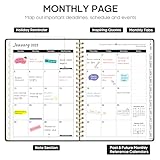 2025 Planner - Weekly and Monthly Planner Spiral Bound, January 2025, Hardcover 2025 Calendar Planner Book with Tabs, Inner Pocket, Perfect for Office Home School Supplies - A5 (6.3" x 8.5"), Black