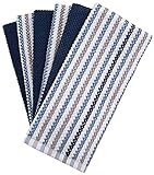 Premium Kitchen Towels (16”x 26”, 6 Pack) | Large Cotton Kitchen Hand Towels | Popcorn Striped Design | Dish Towels | 430 GSM Highly Absorbent Tea Towels Set with Hanging Loop | Blue