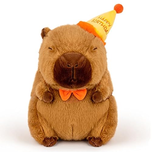 EASELR 12’‘ Happy Birthday Capybara Plush, Cute Capybara Stuffed Animal Soft Capybara Plushies Toy Birthday Capybara Doll Pillow Birthday for Kids