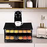 SYSYLY Coffee Pod Holder Drawer Compatible for K cup&Dolce gusto Capsules,Coffee Pods Storage Organizer, Black,Capacity 72 Pods