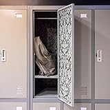 Appliance Art Deluxe School Locker Magnetic Wallpaper | Decorative | Magnetic Vinyl for Instant Update | Trimmable | Easy Install, Remove & Reuse | Set of 4 Sheets | Damask Charcoal