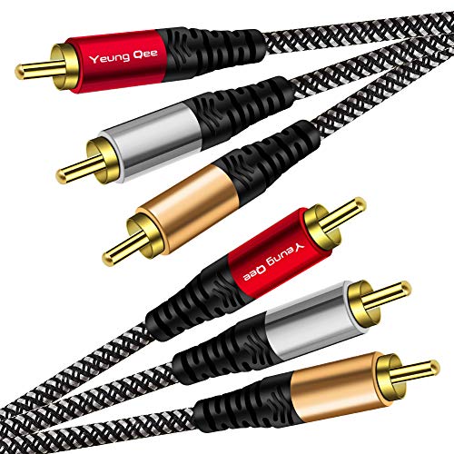 Audio Video RCA Cable 3 ft,Yeung Qee 3RCA Male to 3RCA Male Composite AV Cable Compatible with Set-Top Box,Speaker,Amplifier,DVD Player and More (3FT/1M)