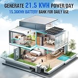 ECO-WORTHY 4680Watt 21.5KWH 48V Off Grid Solar System Complete Kit Pro for Home Shed with 15KWH Lifepo4 Battery（6pcs 48V 50AH Lifepo4）,Solar Panels for Homes with Solar Mount MPPT Hybrid Inverter