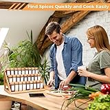 MNADSFKJ Bamboo Tiered Spice Rack, for Countertop Spice Organizer for Pantry Spice Shelf Organizer Kitchen Spices Rack