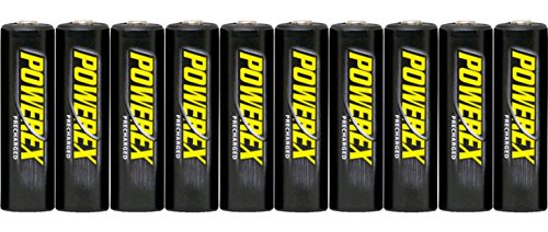 10 PowerEx AA NiMH 2600mAh Rechargeable Batteries with Free Cases