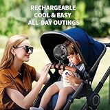 AMACOOL Battery Operated Stroller Fan Flexible Tripod Clip On Fan with 3 Speeds and Rotatable Handheld Personal Fan for Car Seat Crib Bike Treadmill (Black)