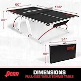 Penn Easy Setup Full Size Table Tennis Table – 100% Preassembled – Sets up in Under 5 Minutes – Play Anywhere – Compact Storage – Ping Pong Table with 2 Paddles and 2 Balls