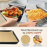 Replacement Baking Pan and Parchment Paper for Ninja Foodi SP101, Black Non-stick Baking Tray Air Fryer Liners Air Fryer Oven Accessories for Ninja Flip Toaster Oven