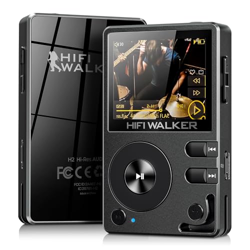 HIFI WALKER H2 HiFi MP3 Player with Bluetooth 5.2, Lossless DSD FLAC Player, Digital Audio Player Hi Res Portable Music DAP Player with 64GB Micro SD Card, Support Up to 256GB