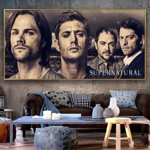 Supernatural Diamond Painting 5D DIY American TV Show Diamond Embroidery Cross Stitch Kits Full Square Drill Mosaic Home Decor Gift 16x24 Inch（40x60cm)