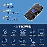 RecorderGear TR600 Landline Phone Call Recorder for Analog/IP/Digital Lines, Automatic Telephone Recording Device - 16GB