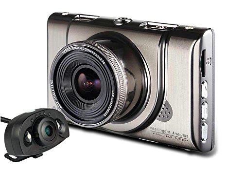 BW A100H Novatek 96650 HD 3.0 inch Dual Lens 1080P Full HD Car Dash Cam Car DVR Car Recorders Black Box with WDR+G-Sensor, 170 Degrees High-Definition Wide Angle Lens and Night Vision Rearview Camera