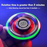 Fidget Spinners for Adults and Kids, Stress Anxiety ADHD Relief Figets Toy, Metal Finger Hand Spinner Toys with Luminous Light, Fidget Spinner Need Absorb Light Then Release in Dark