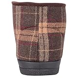 ABSOLUTE FOOTWEAR Mens Slip On Tartan Checked Super Warm Bootie Slippers with Ripper Fastening - Brown - US 12