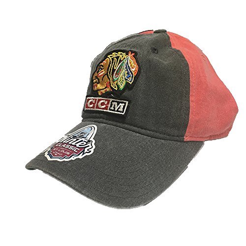 CCM Chicago Blackhawks 2017 Winter Classic Two Tone Adjustable Strap Hat - QB16Z Gray, Red