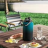 Kerilyn Insulated Gallon Jug with Handle, One Gallon, 128oz Stainless Steel, Large Double Vacuum Water Bottle for Hot & Cold Drinks, Wide Mouth, Sweat Proof, Great for Travel, Camping, Blue Gradient