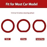 Universal Steering Wheel Cover：13.5 to 15 Inches Stretchable Silicone Anti Skid Steering Wheel Protector Fit for Most Car Models Including Round D Shape or Special Shape (Red)