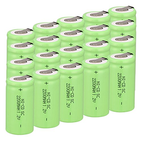 Odstore Ni-Cd Rechargeable Battery Sub C SC Batteries (Green*20)