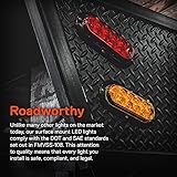 TRUE MODS 2 Red + 2 Amber 6" Oval LED Trailer Tail Light Kit [Surface-Mount] [DOT FMVSS 108 & SAE] [IP67 Waterproof] [Stop Brake Turn Tail Park] Marine Trailer Brake Lights for Boat Trailer RV Truck