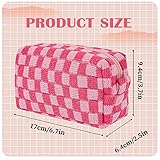 EYNDYN 4 PCS Checkered Makeup Bag Cosmetic Bag for Women Checkered Pouch Plaid Makeup Bag for Women Large Capacity Pencil Case Makeup Brushes Storage Bag Travel Toiletry Bag Organizer