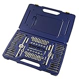 IRWIN Tools Hanson Machine Screw/Fractional/Metric Tap and Hex Die and Drill Bit Deluxe Set, 117 Piece 26377, Silver/Blue