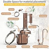 HOOLOO 8L Copper Still-Distillation Equipment for Making Hydrosol Essential Oil, Home Equipment DIY from Herbs, Plants Flowers, can Also Make Gin