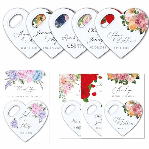 50 Pcs Wedding Favors for Guests,Hearts Shape Bottle Opener, Personalized Party Favors in Bulk, Wedding Favor Guest