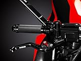 MZS Black 7/8 Levers Set Brake Master Cylinder Clutch Lever Universal Short Adjustable CNC Compatible with Motorcycle Street Sport Dirt Pit Mini Bike Scooter ATV