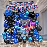 134pcs Video Game Birthday Decoration Balloons Gaming Birthday Party Balloons Arch Decoration Backdrop Banner Foil Gamer Balloons Neon Video Gaming Party Decoration for Boy Birthday Party