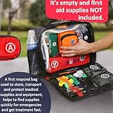 Ehucon First Aid Bag Empty for EMT, EMS,Medical Rescue bag with 4-Divider Package,Emergency Bag for Rescue Tools,Durable,/Sturdy/Waterproof-Empty (Red)