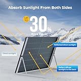 BougeRV Bifacial 400 Watts 10BB Mono Solar Panel, All Black Frame Monocrystalline Technology Work with 12/24 Volts Charger for RV Camping Home Boat Marine Off-Grid, 67.9 x 44.6 x 1.4 in (1 PCS)