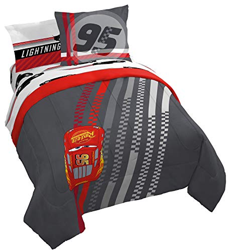 Jay Franco Disney Pixar Cars Race Ready 7 Piece Queen Bed Set - Includes Comforter & Sheet Set - Bedding Features Lightning McQueen - Super Soft Fade Resistant Microfiber