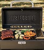 Masterbuilt® Electric Portable Charcoal Grill and Smoker with SteadyTemp Analog Temperature Control with 200 Cooking Square Inches in Black, Model MB20040722