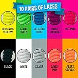 Silly Feet No Tie Shoe laces for Kids Shoelaces for Sneakers and Adults No Tie Curly Laces Twisty Elastic Children 10 Pairs Neon Colors